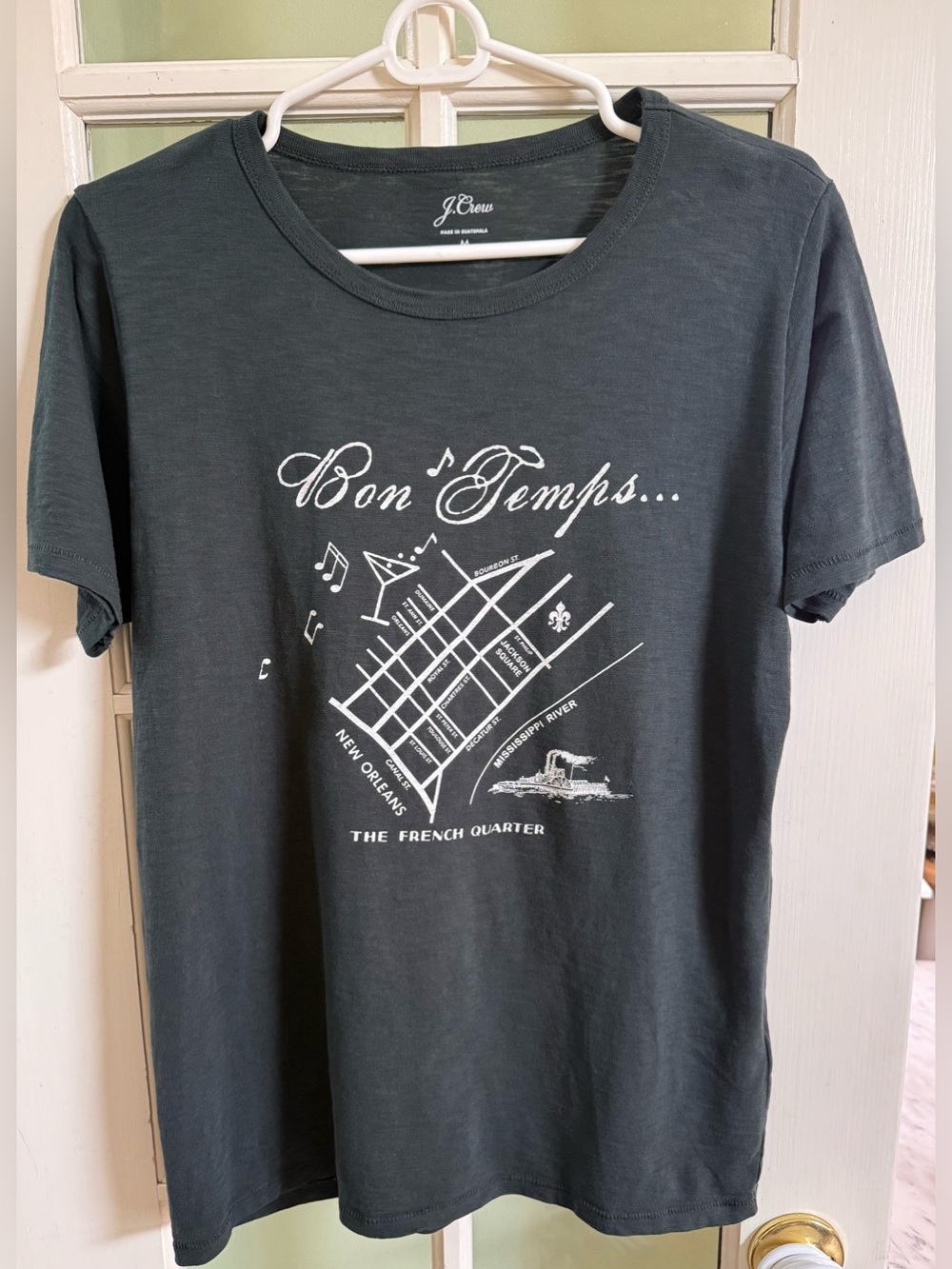 J. Crew Gray French Quarter New Orleans Graphic Tee Medium NWOT